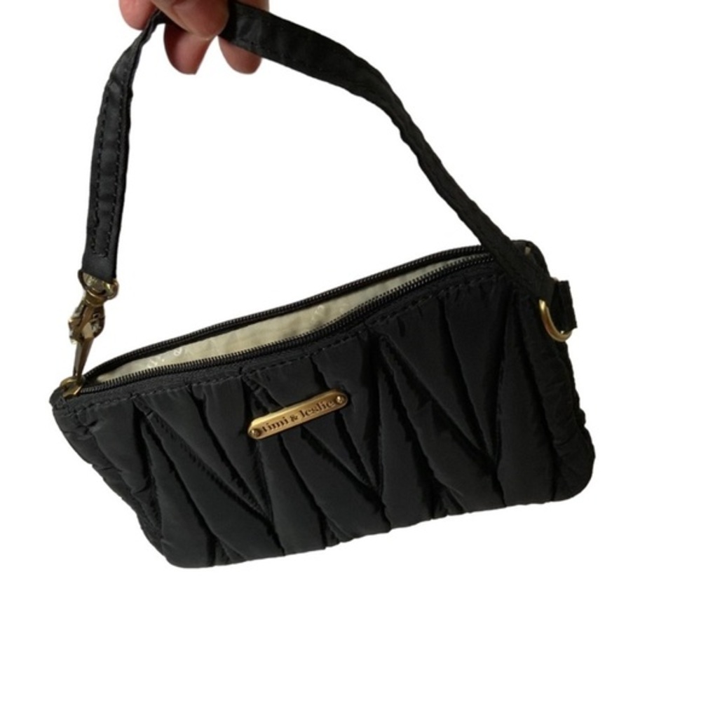 Timi & Leslie bag black‎ nylon quilted mini wristlet purse
